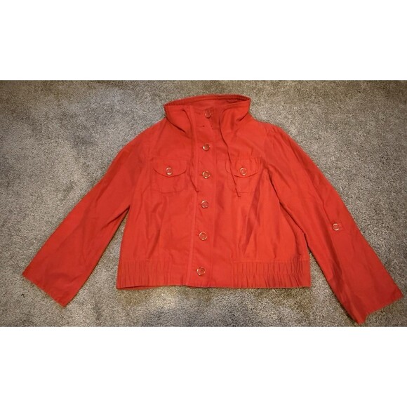 Chico's Jacket Ladies Medium Coral Adjustable Sleeve - Picture 1 of 8